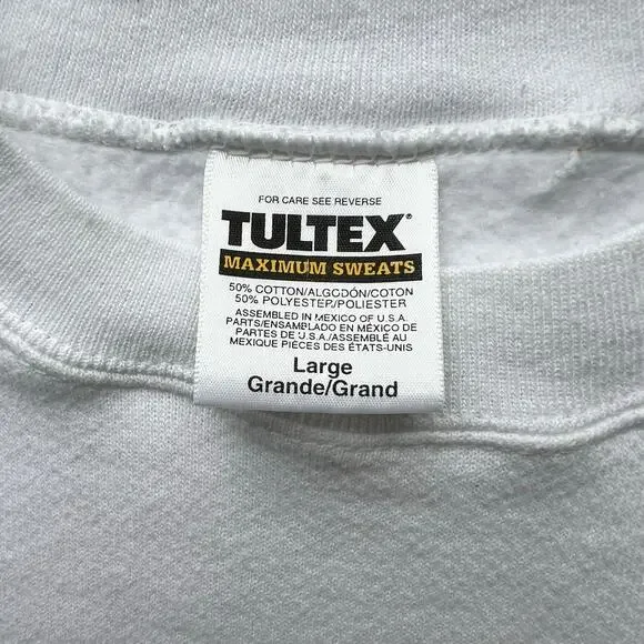 Vintage UNC Tar Heels Tultex Crewneck Sweatshirt Play Win White Carolina Blue L - Picture 2 of 11